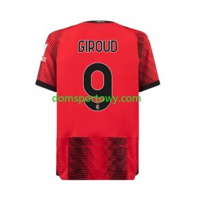 Koszulka AC Milan Olivier Giroud 9 Domowe Koszulki Piłkarskie 2023-2024 Krótki Rękaw